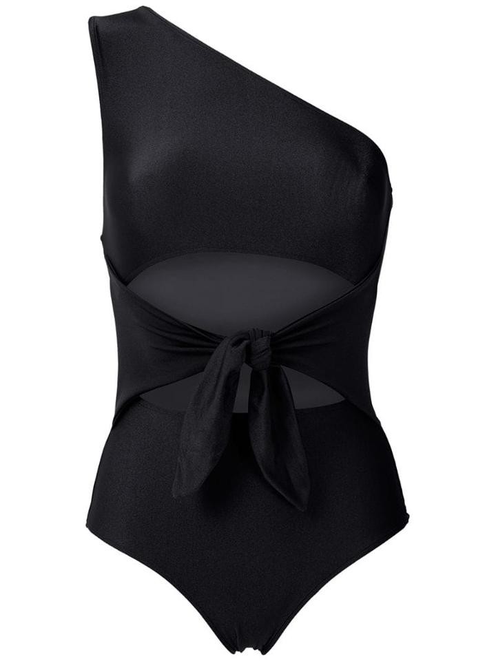 Adriana Degreas Cut Out One Shoulder Swimsuit - Black