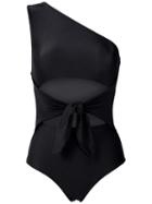 Adriana Degreas Cut Out One Shoulder Swimsuit - Black
