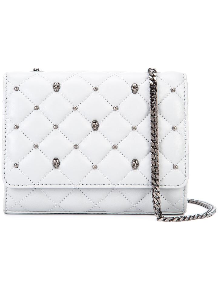 Thomas Wylde - Studded Quilted Crossbody - Women - Lamb Nubuck Leather - One Size, Women's, Grey, Lamb Nubuck Leather