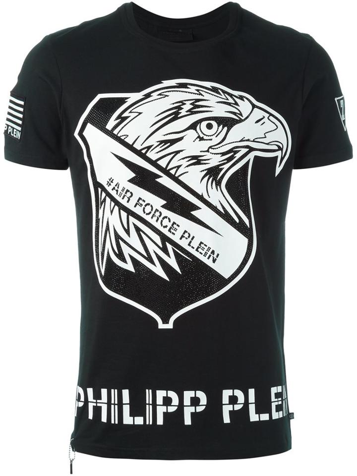 Philipp Plein 'double' T-shirt, Men's, Size: Large, Black, Cotton/glass
