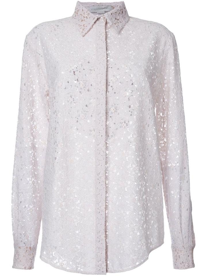 Stella Mccartney Floral Lace Shirt, Women's, Size: 44, White, Cotton/polyamide