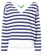 Msgm Striped Tie-back Sweater - Pink & Purple