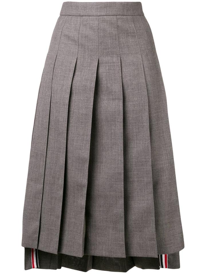 Thom Browne Ankle-length Pleated Skirt - Grey