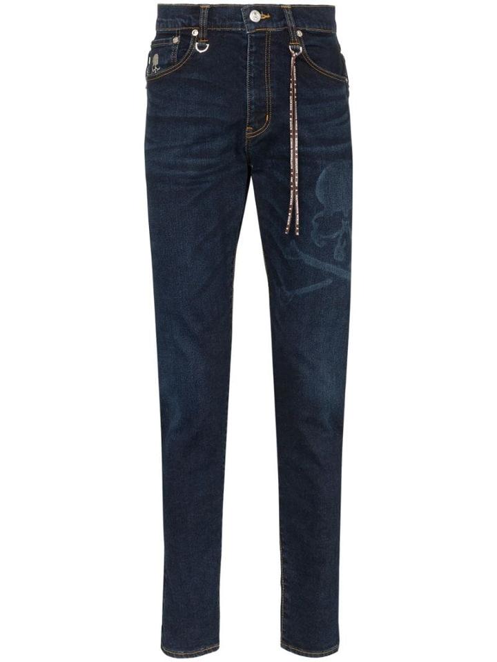 Mastermind Japan Skull Front Straight Leg Jeans - Blue