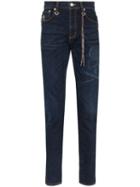 Mastermind Japan Skull Front Straight Leg Jeans - Blue