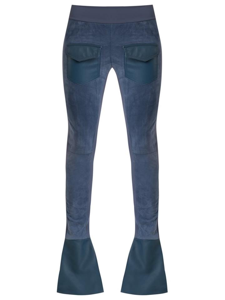 Andrea Bogosian Flared Trousers, Women's, Size: P, Blue, Leather