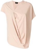 Lost & Found Ria Dunn Short-sleeve Draped Blouse - Nude & Neutrals