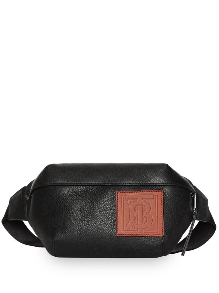 Burberry Medium Monogram Motif Leather Bum Bag - Black