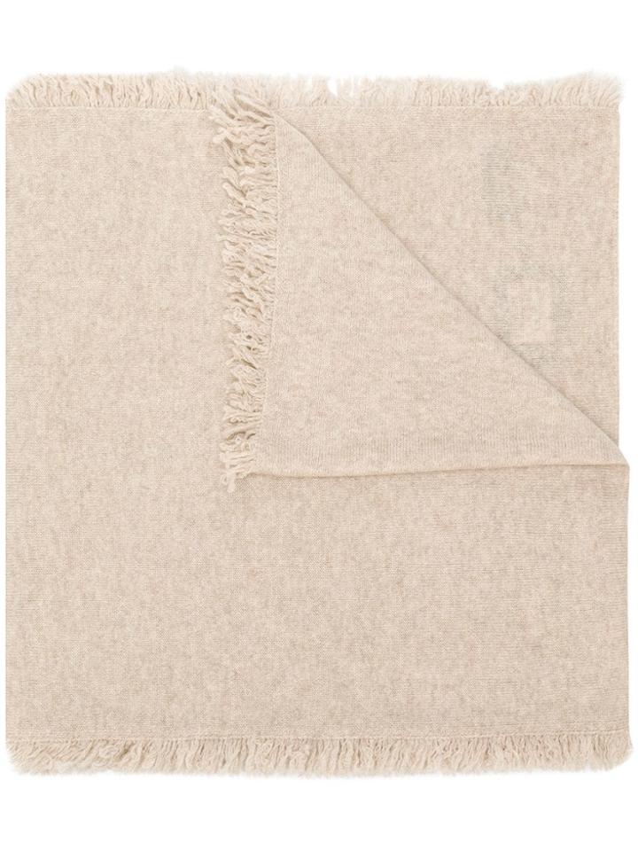 Pringle Of Scotland Fringed-hem Knitted Scarf - Neutrals