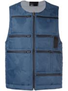 Letasca Camouflage Quilted Zipped Vest, Men's, Size: Medium, Blue, Nylon