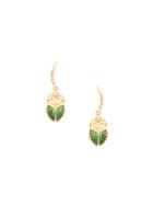 Aurelie Bidermann 18kt Gold Mini Scarab Tsavorite And Diamond Earrings