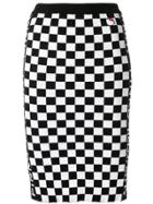 Pinko Checkered Logo Tape Pencil Skirt - Black