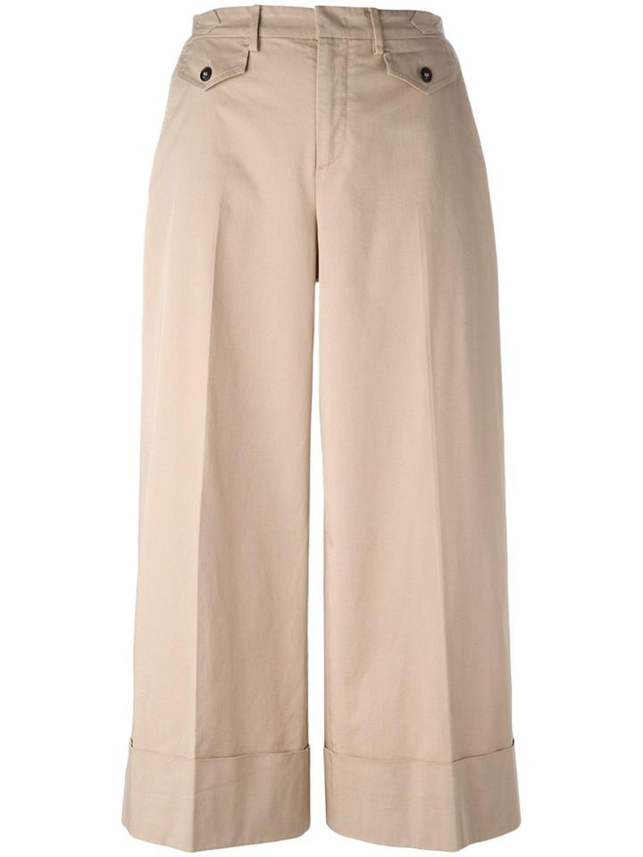 No21 Wide-legged Cropped Trousers - Nude & Neutrals