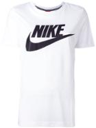 Nike Logo Print T-shirt, Women's, Size: Small, White, Polyester/modal