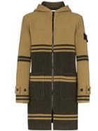 Stone Island Striped Hooded Coat - Green