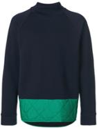 Marni Quilted Hem Colour Block Sweater - Blue