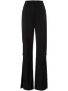 Dolce & Gabbana Side Slit Trousers, Women's, Size: 46, Black, Spandex/elastane/virgin Wool