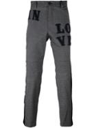 Dolce & Gabbana In Love Patch Trousers, Men's, Size: 46, Grey, Cotton/polyester/spandex/elastane/virgin Wool