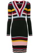 Pinko Striped Knitted Dress - Black