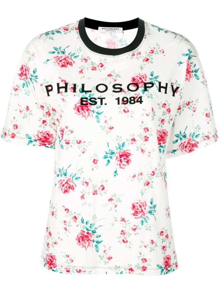 Philosophy Di Lorenzo Serafini Rose Print T-shirt - White