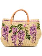 Ermanno Scervino Floral Embroidered Tote Bag - Brown