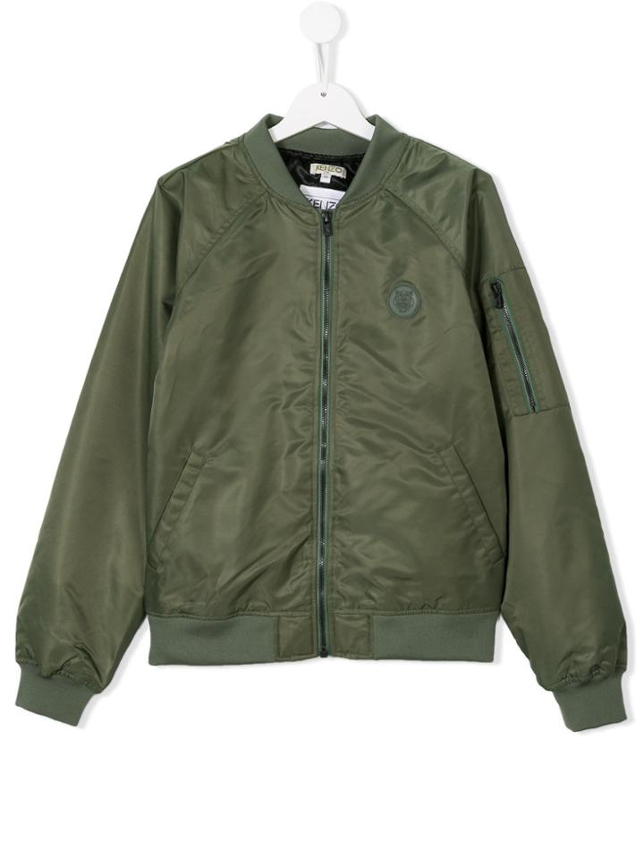 Kenzo Kids Tiger Patch Bomber Jacket - Green