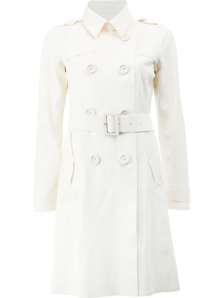Herno - Double-breasted Trench Coat - Women - Polyamide/spandex/elastane - 44, White, Polyamide/spandex/elastane