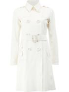 Herno - Double-breasted Trench Coat - Women - Polyamide/spandex/elastane - 44, White, Polyamide/spandex/elastane