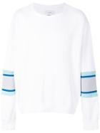 Facetasm Contrast Sleeves Pullover - White