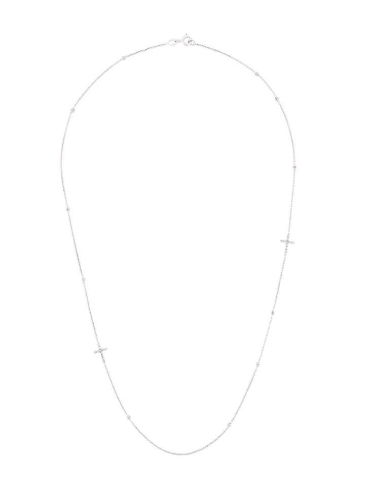 Ann Demeulemeester Diamond Cross Necklace - Silver
