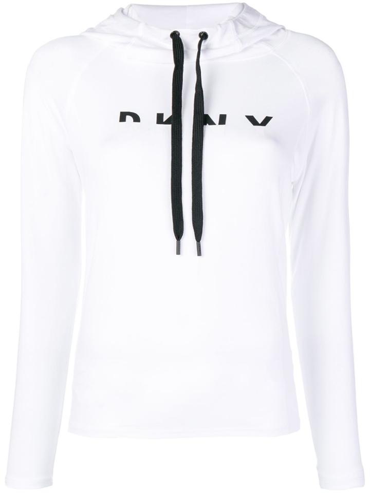 Dkny Front Logo Hoodie - White