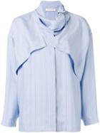 J.w.anderson Pinstripe Layered Shirt, Women's, Size: 10, Blue, Silk