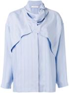 J.w.anderson Pinstripe Layered Shirt, Women's, Size: 10, Blue, Silk