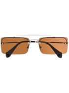 Miu Miu Eyewear Rectangular Frame Sunglasses - Silver