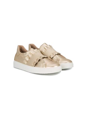 Florens Ruffled Laceless Sneakers - Metallic