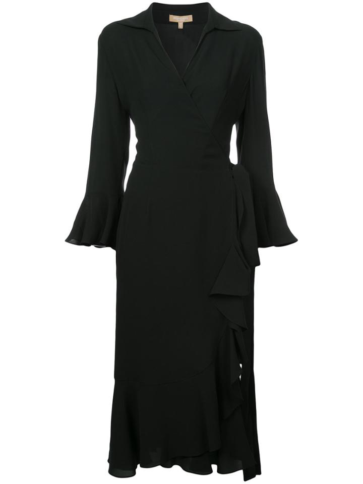 Michael Kors Collection V-neck Ruffle Dress - Black