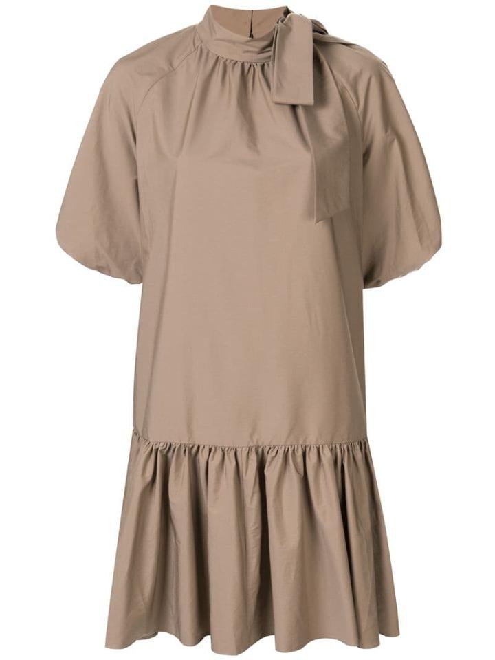 Goen.j Balloon Sleeve Mini Dress - Brown