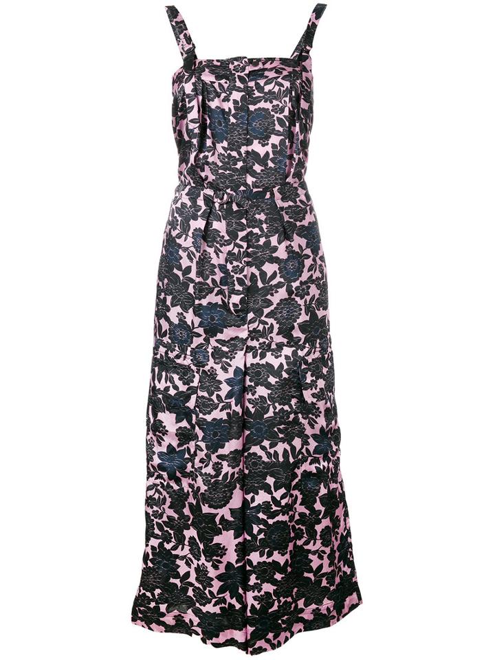 Christian Wijnants - Floral Print Jumpsuit - Women - Cupro/viscose - 36, Women's, Pink/purple, Cupro/viscose