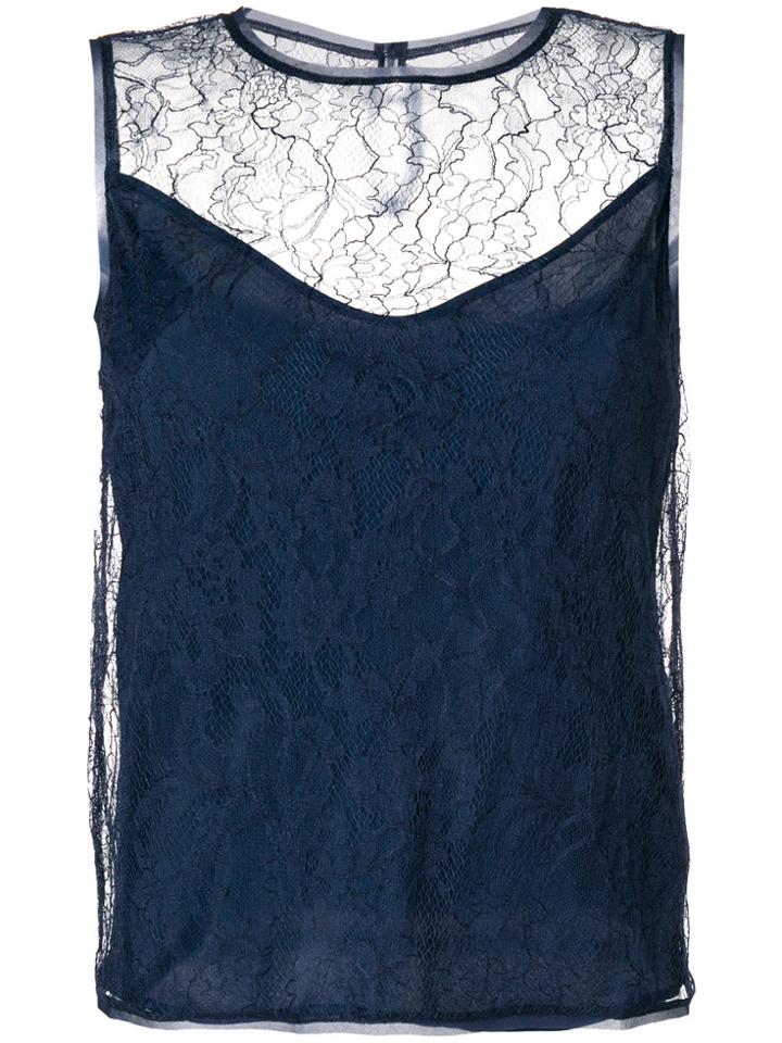 Max Mara Chantilly Lace Top - Blue