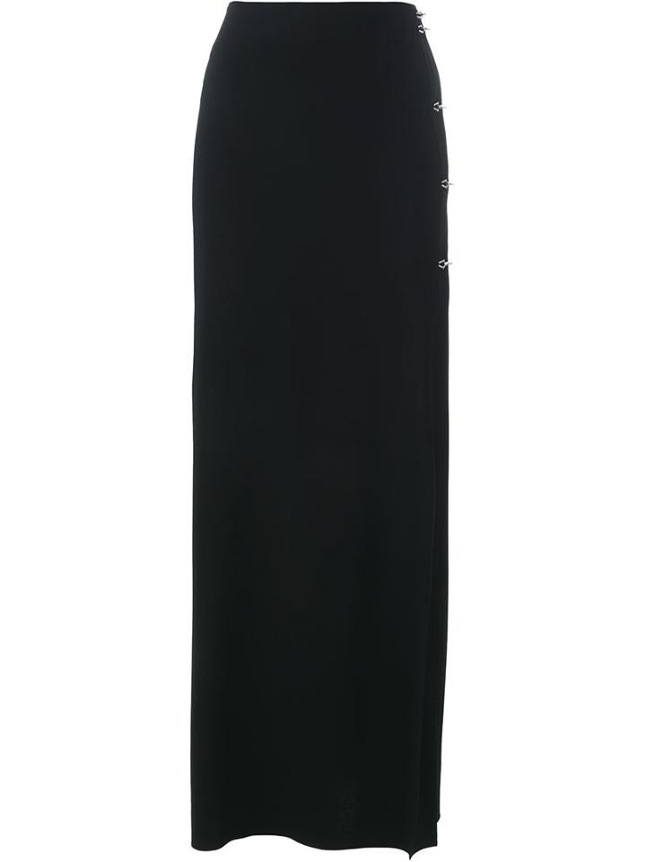 Lanvin Embellished Hook And Eye Maxi Skirt, Women's, Size: 36, Black, Viscose/spandex/elastane