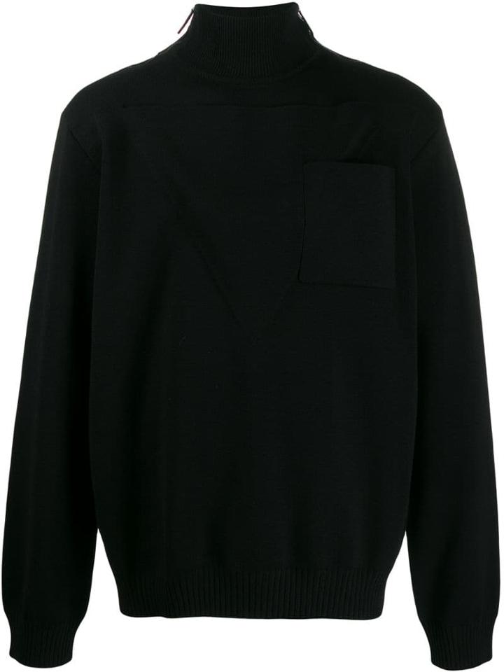 Burberry Zip Detail Turtleneck Sweater - Black