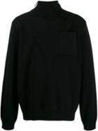 Burberry Zip Detail Turtleneck Sweater - Black