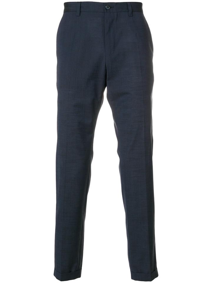 Dolce & Gabbana Woven Tailored Trousers - Blue