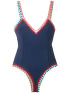 Kiini - Crochet Tasmin Swimsuit - Women - Cotton/nylon/polyester/spandex/elastane - L, Blue, Cotton/nylon/polyester/spandex/elastane