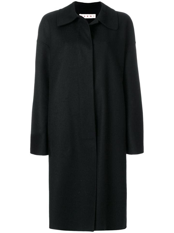 Marni Button Down Boxy Coat - Black