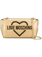 Love Moschino Embroidered Logo Shoulder Bag, Women's, Grey, Polyurethane