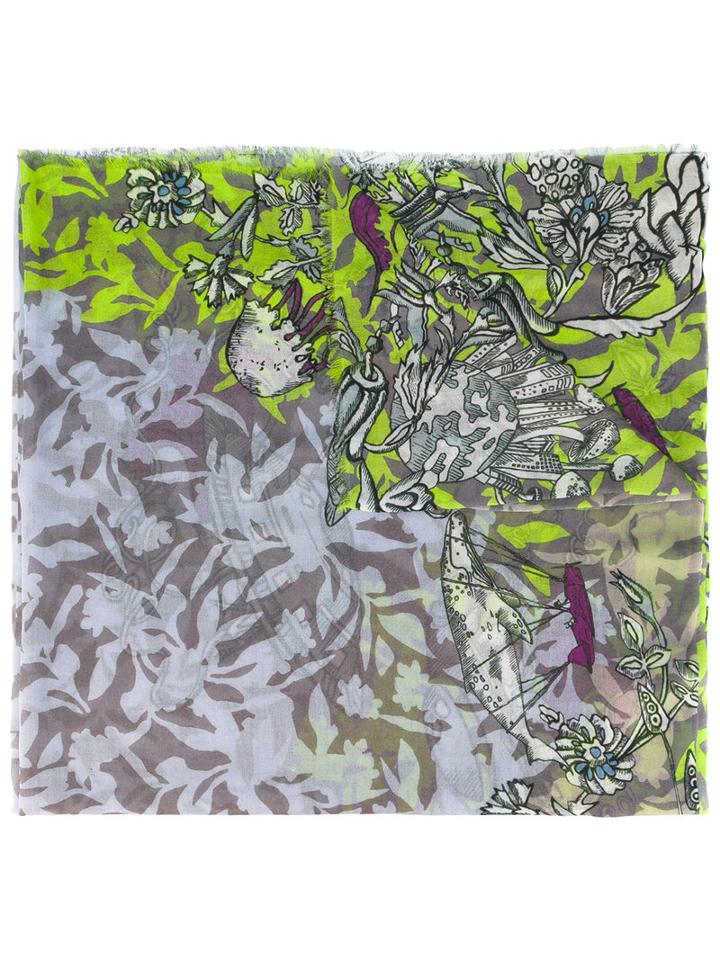 Dorothee Schumacher - Printed Scarf - Women - Virgin Wool - One Size, Green, Virgin Wool