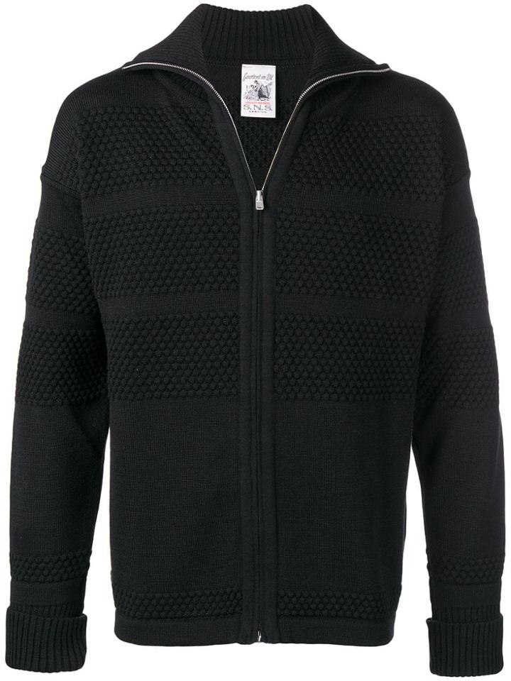 S.n.s. Herning Fisherman Full Zip Cardigan - Black