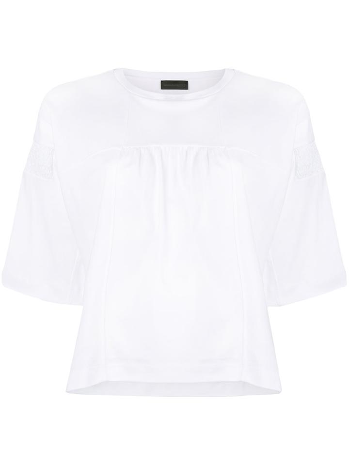 Diesel Black Gold Ribbed Sleeve Detail T-shirt - White