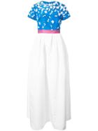 Carolina Herrera Floral Embroidered Ball Gown - Blue